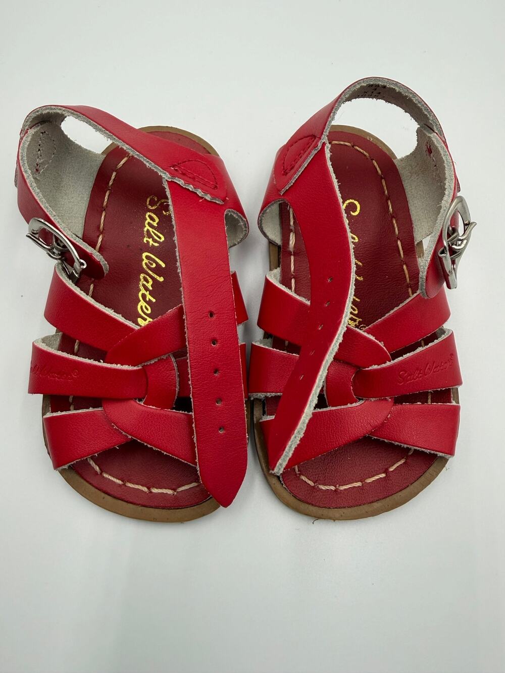 Saltwater original red leather sandal size 7